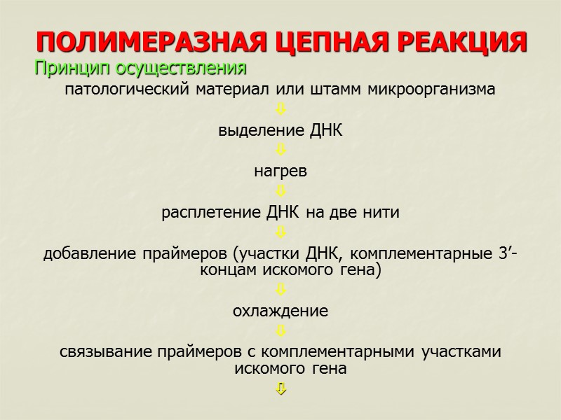 ПОЛИМЕРАЗНАЯ ЦЕПНАЯ РЕАКЦИЯ Принцип осуществления патологический материал или штамм микроорганизма  выделение ДНК 